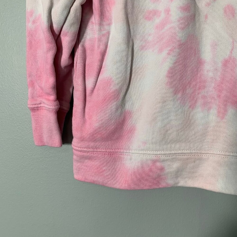 5/$25 Crewcuts Girls Pink Tie Dye Quarter Zip Sweatshirt Mock Neck Size S 6-7 - Picture 2 of 5